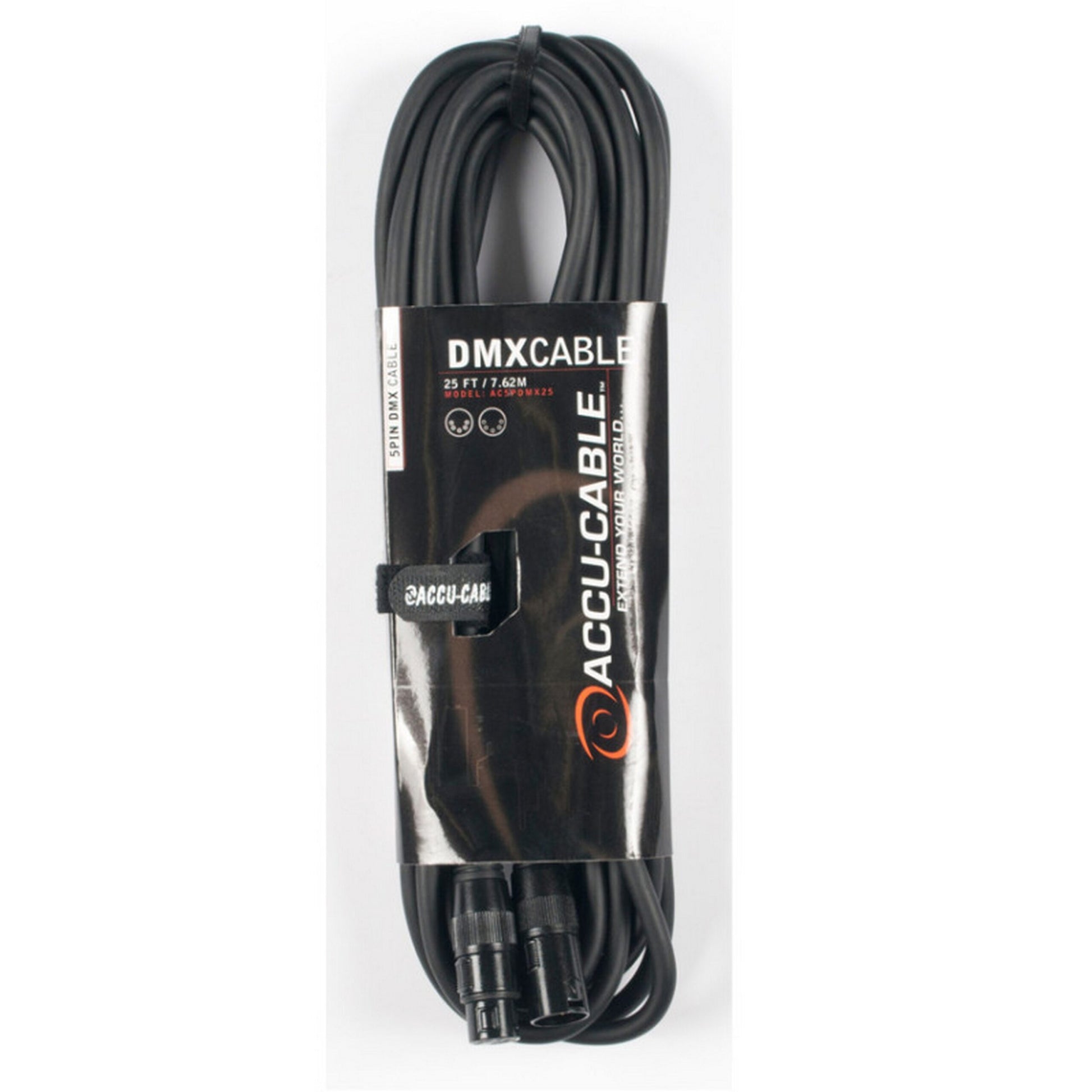  Accu Cable AC5PDMX25 25-Foot 5-Pin Male To 5-Pin Female DMX Cable(Accu Cable Ac5pdmx25 25 Foot 5 Pin Male To 5 Pin Female Dmx Cable)
