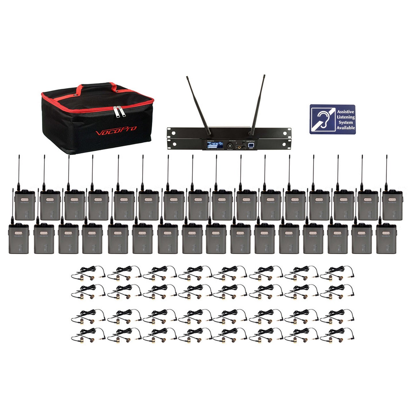  VocoPro IEM-Assist-32-Extend 24-Bit Digital Stereo Wireless Assistive Listening System, 32 Set(Vocopro Iem Assist 32 Extend 24 Bit Digital Stereo Wireless Assistive Listening System 32 Set)