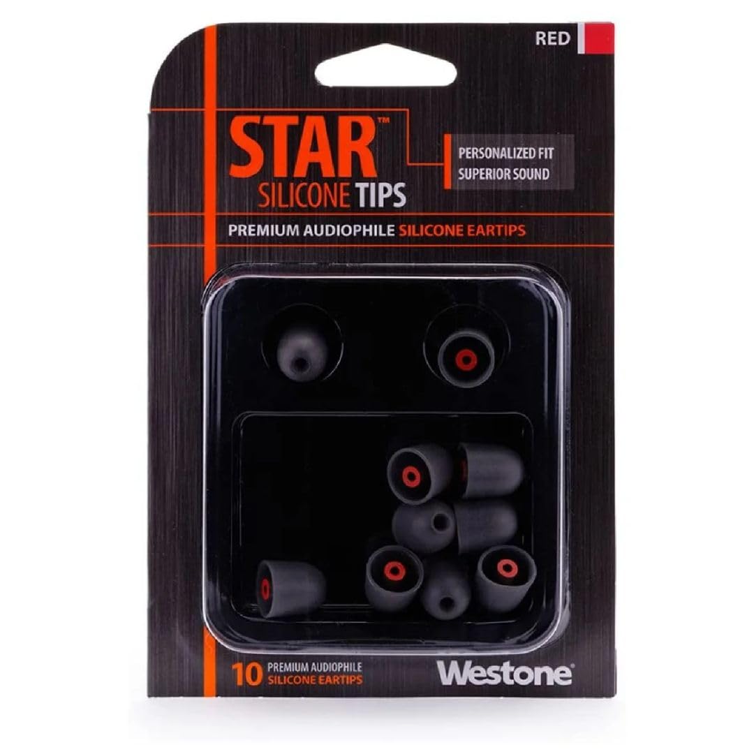  Westone STAR Silicone Eartips Red 10 Pack(Westone 62806 Star Silicone Eartips Red 10 Pack)