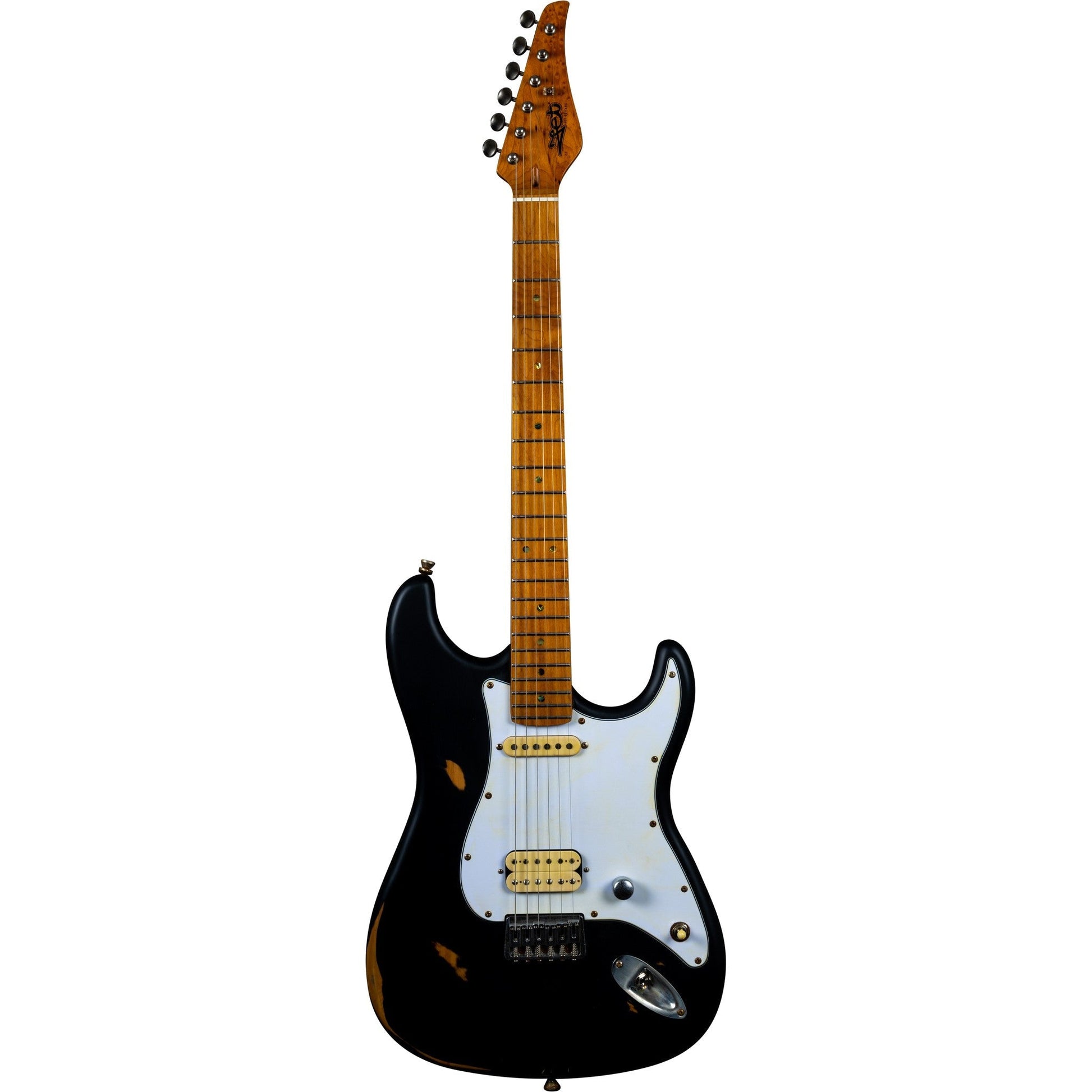  JET Guitars JS-800 Relic BK HS Basswood Electric Guitar With Flamed Top, Roasted Maple Fretboard And Neck(Jet Guitars Js 800 Relic Bk Hs Basswood Electric Guitar With Flamed Top Roasted Maple Fretboard And Neck)