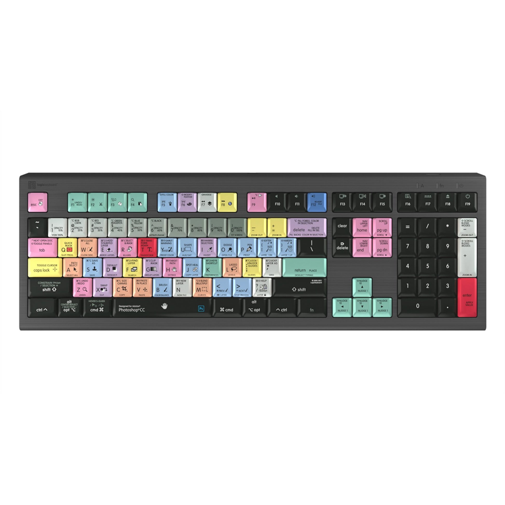  Logickeyboard Adobe PhotoShop CC MAC Astra 2 Backlit Shortcut Keyboard(Logickeyboard Lkb Photocc A2m Us Adobe Photoshop Cc Mac Astra 2 Backlit Shortcut Keyboard)