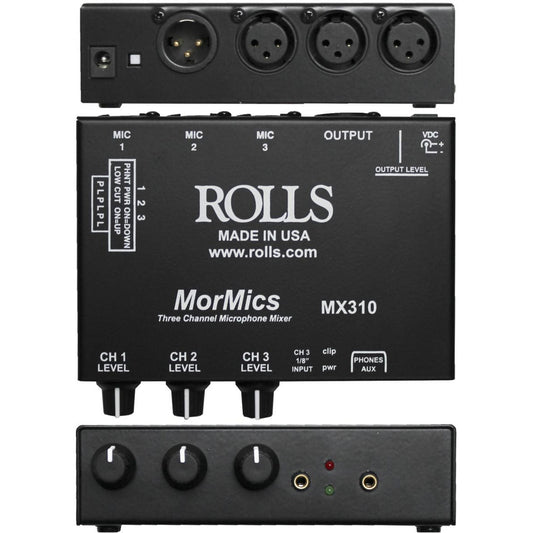  Rolls MX310 3 Channel Microphone Mixer/Combiner(Rolls Mx310 3 Channel Microphone Mixer Combiner)