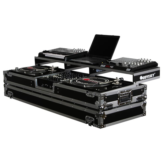  Odyssey Universal 12-Inch Two Standard Position Turntables Flight Coffin Case(Odyssey Universal 12inch Two Standard Position Turntables Flight Coffin Case)